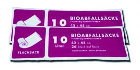 Biosäcke aus Maisstärke und nassfeste Papiersäcke in den Ausführungen mit od. ohne Henkel od. Zugband, für den Haushalt oder die Biotonne