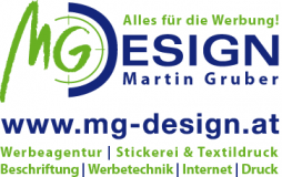 mg-design.at - Martin Gruber Werbeagentur Stickerei Textilveredelung Beschriftung Schilder Werbesysteme Messesysteme Internet Druck Wildschönau