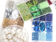 Perlen in verschiedenen Größen & Farben