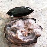 Bergkristall Anhänger mit Obsidian