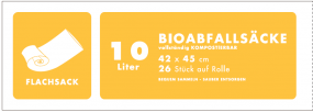 Biosäcke aus Maisstärke und nassfeste Papiersäcke in den Ausführungen mit od. ohne Henkel od. Zugband,  für den Haushalt oder die Biotonne