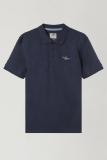 Baumwollpiqué-Poloshirt Marineblau Aeronautica Militare