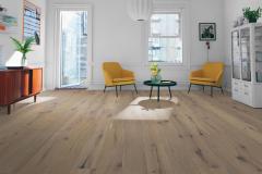 PARKETT LANDHAUSDIELE Eiche Sill 14mm rustikal-gebürstet, weiß-geölt