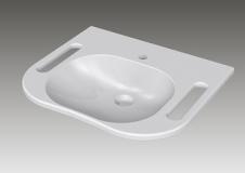 Waschtisch mit integrierten Griffen aus Mineralguss